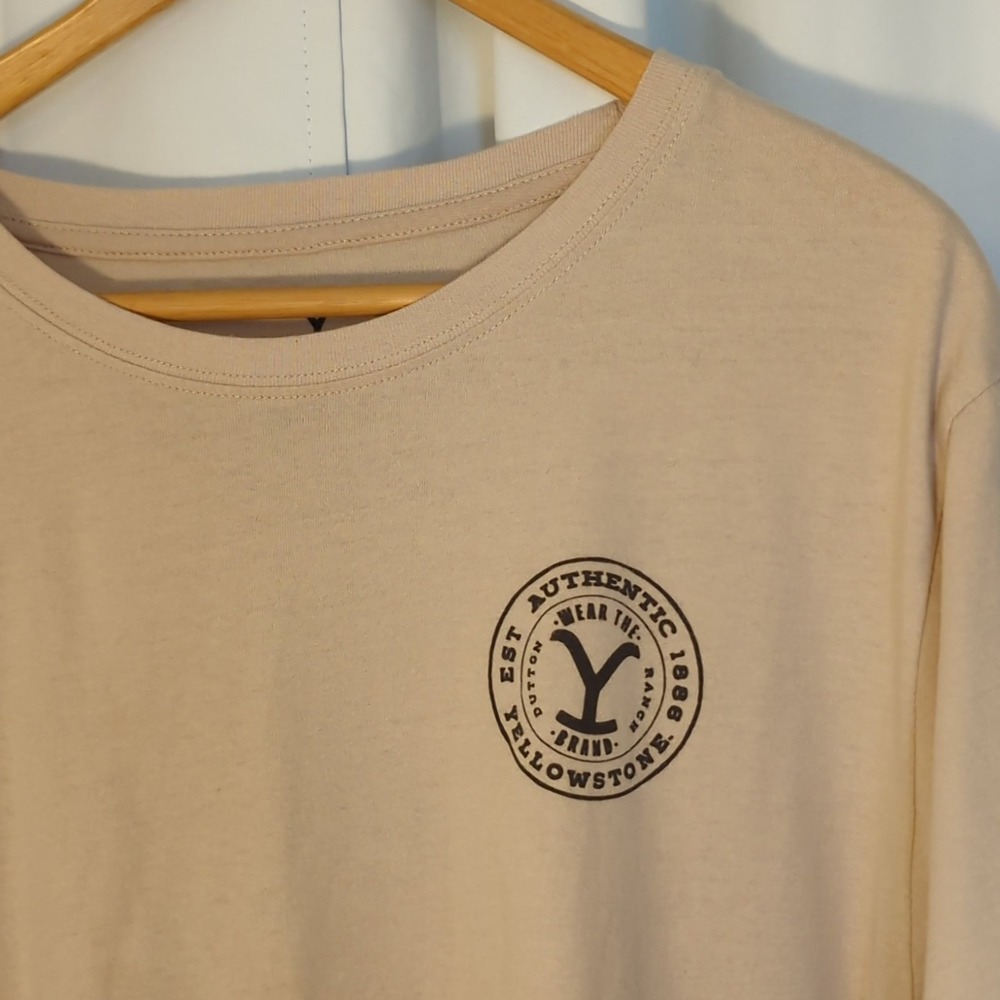 Yellowstone Graphic Tshirt, Men's XL, Beige, TV Show Dutton Ranch